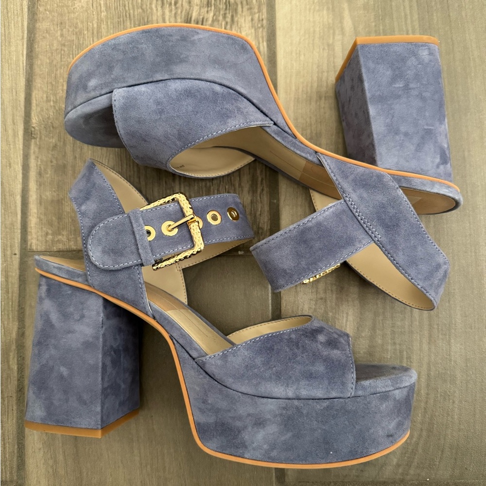 Dolce Vita Blue Platform Sandals with Ankle Strap